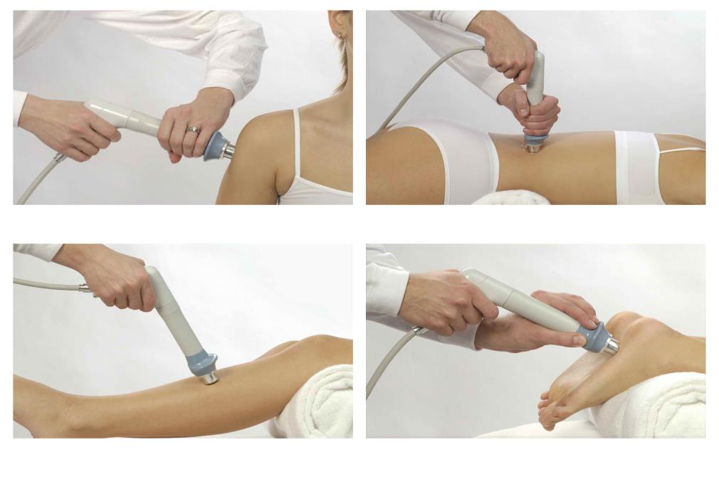 pistel do masażu przykładany do różnych części ciała